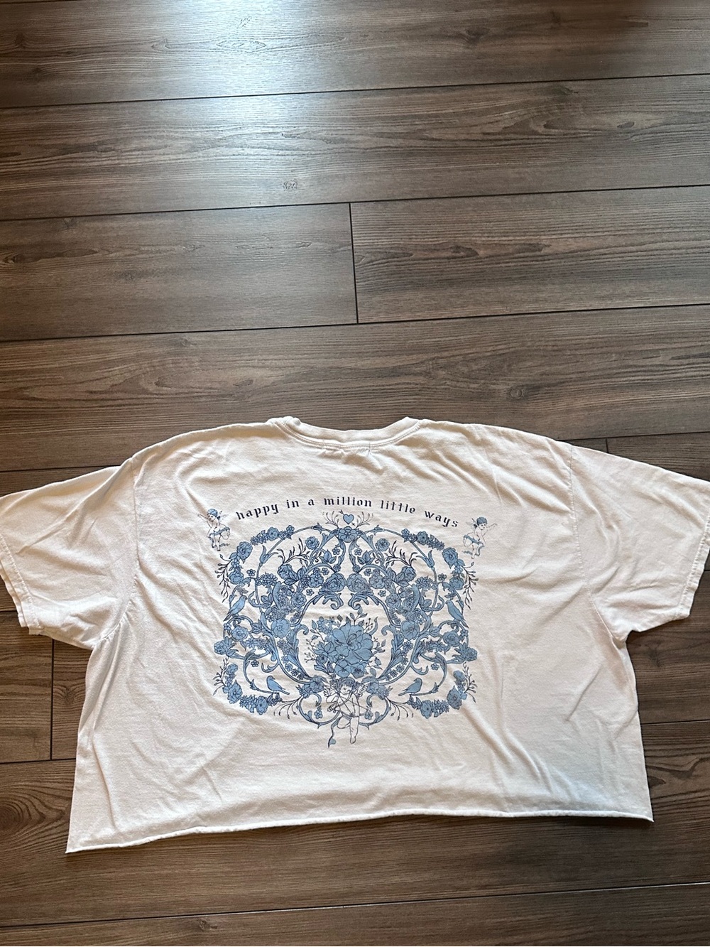 Project Social T Oversized Graphic Tee L/XL Angel Floral Cottagecore Boho - Picture 5 of 8